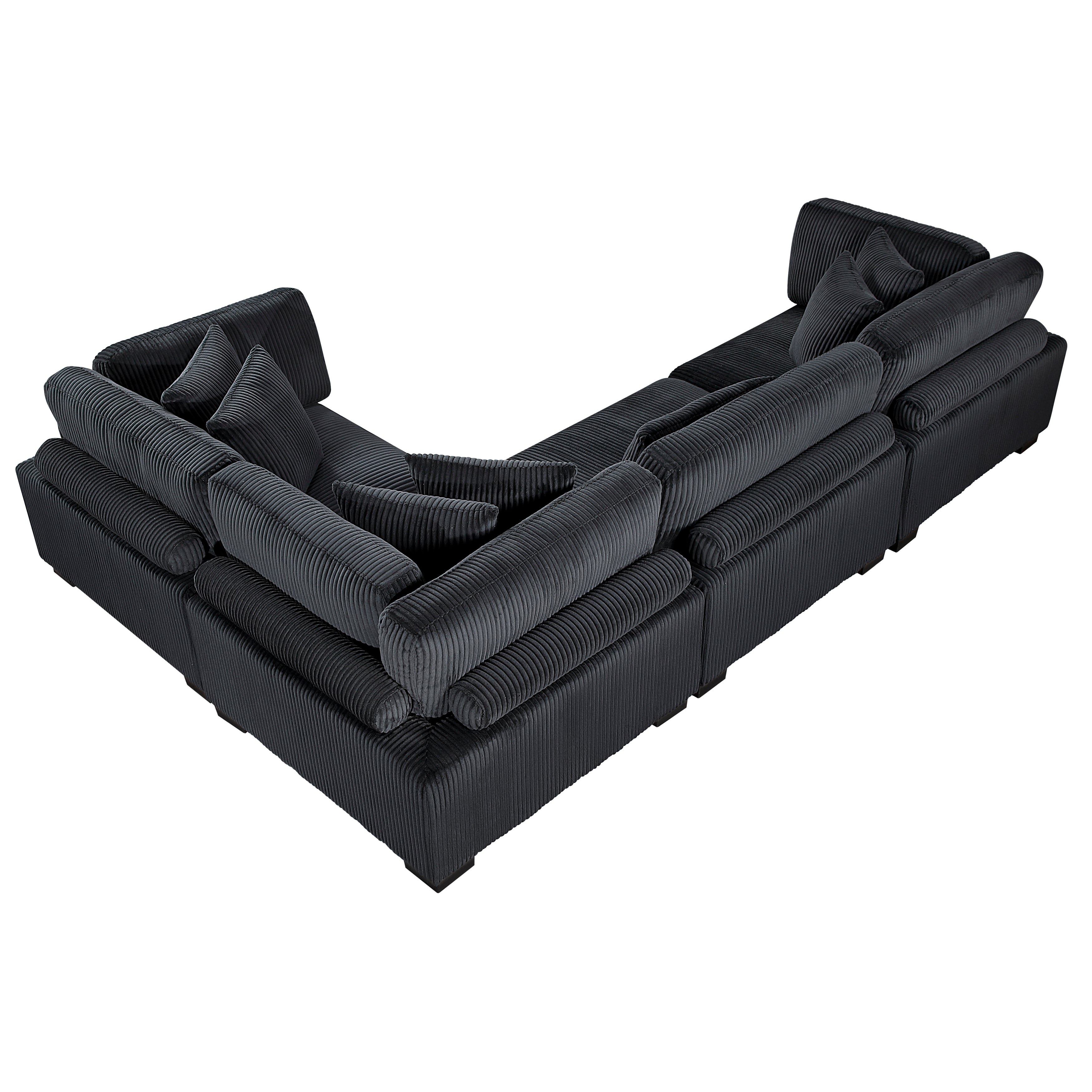 8555BK*3CRAC (4)4-Piece Modular Sectional - 8555BK*3CRAC