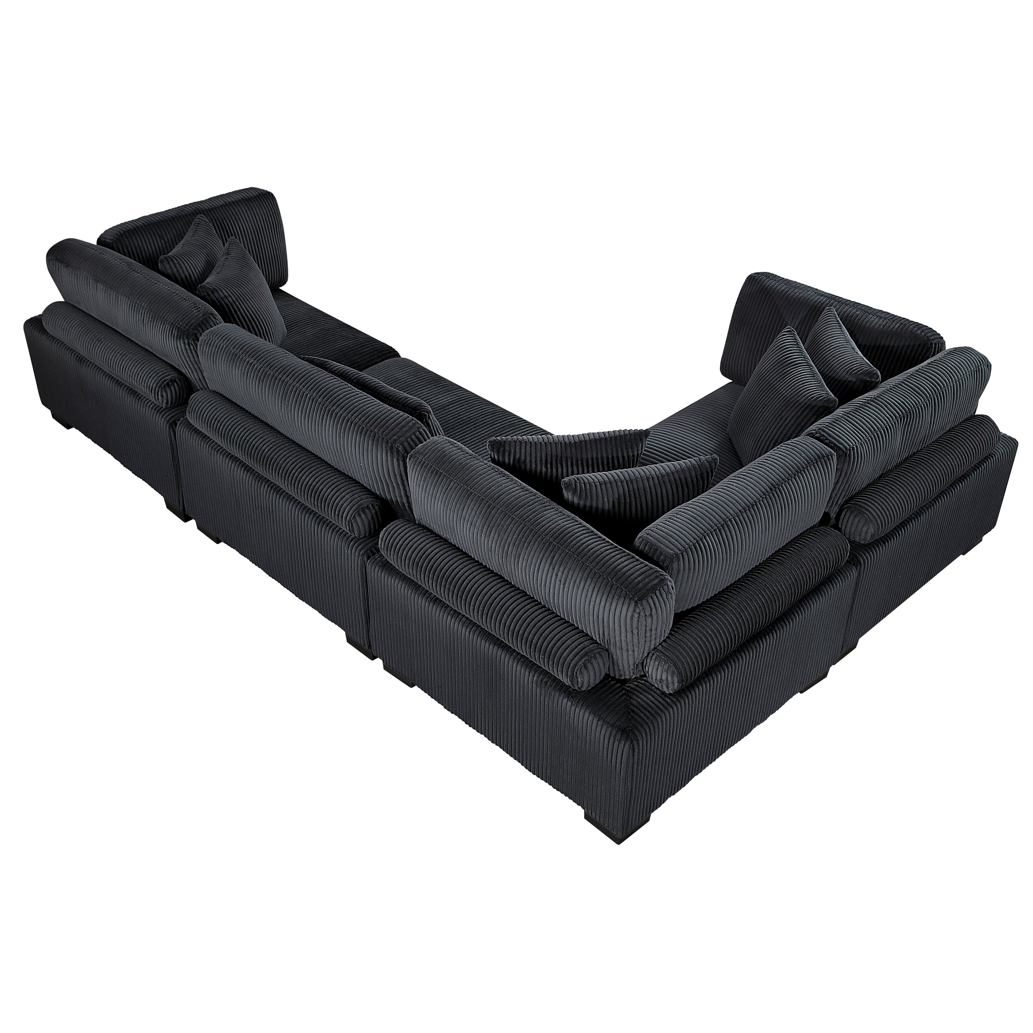 8555BK*3CRAC (4)4-Piece Modular Sectional - 8555BK*3CRAC