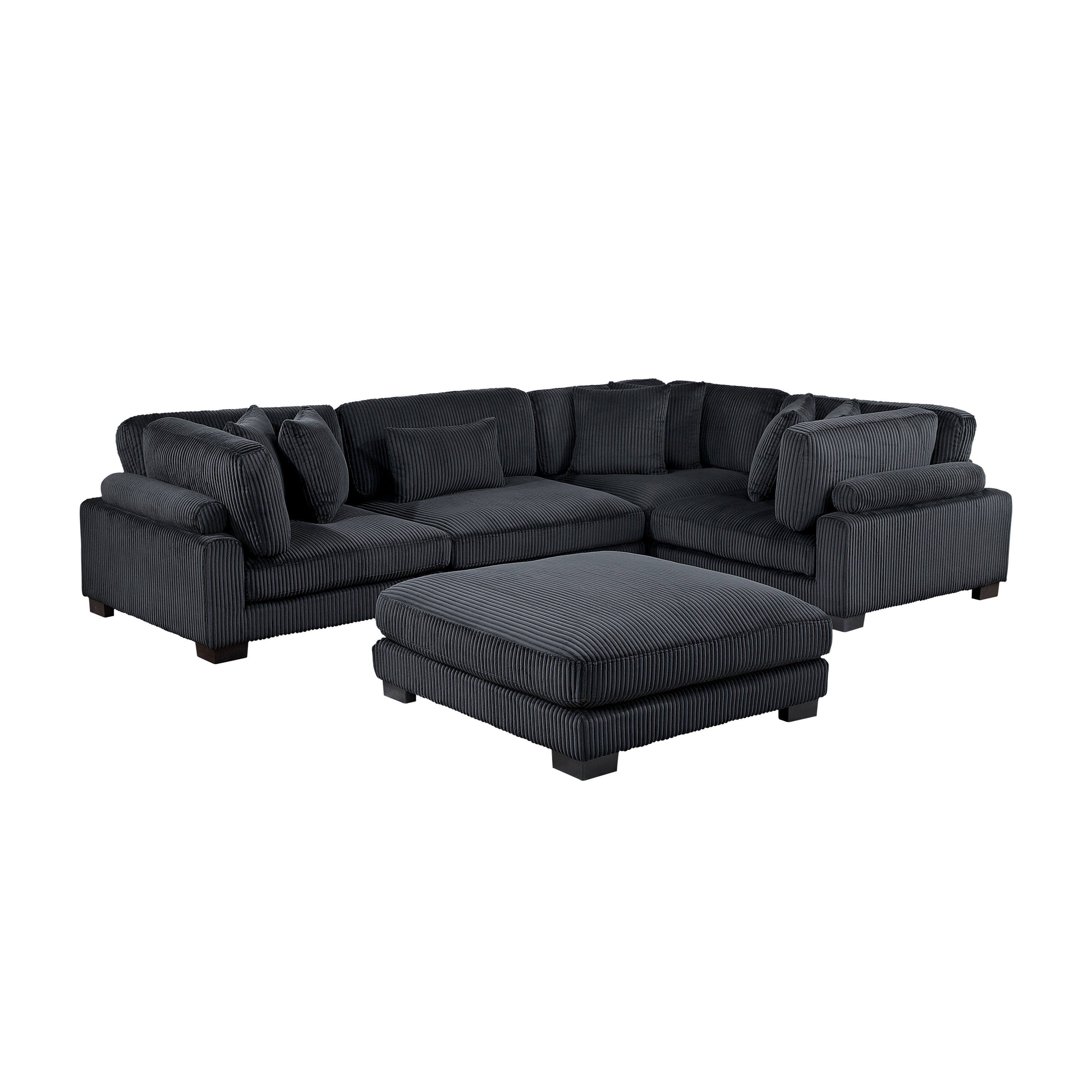 8555BK*3CRACOT (5)5-Piece Modular Sectional with Ottoman - 8555BK*3CRACOT