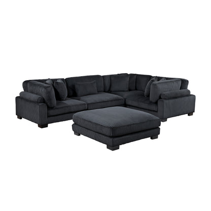 8555BK*3CRACOT (5)5-Piece Modular Sectional with Ottoman - 8555BK*3CRACOT