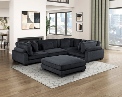 8555BK*3CRACOT (5)5-Piece Modular Sectional with Ottoman - 8555BK*3CRACOT