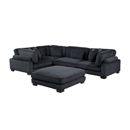 8555BK*3CRACOT (5)5-Piece Modular Sectional with Ottoman - 8555BK*3CRACOT