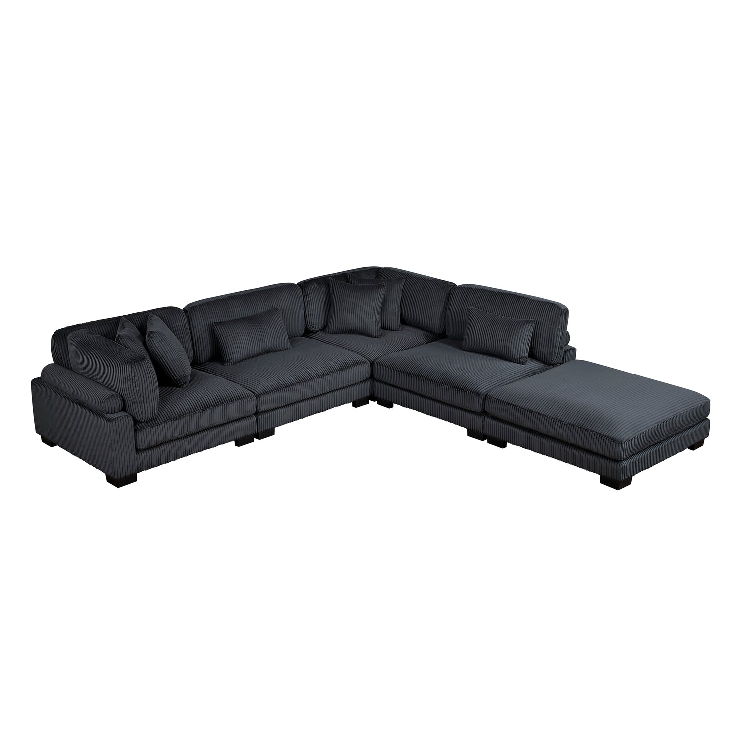 8555BK*5OT (5)5-PIECE MODULAR SECTIONAL WITH OTTOMAN - 8555BK*5OT