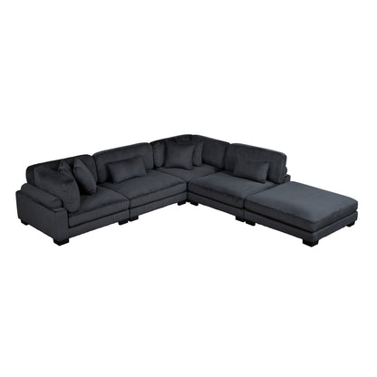 8555BK*5OT (5)5-PIECE MODULAR SECTIONAL WITH OTTOMAN - 8555BK*5OT