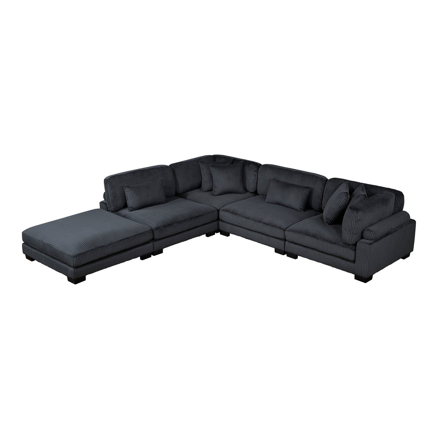 8555BK*5OT (5)5-PIECE MODULAR SECTIONAL WITH OTTOMAN - 8555BK*5OT
