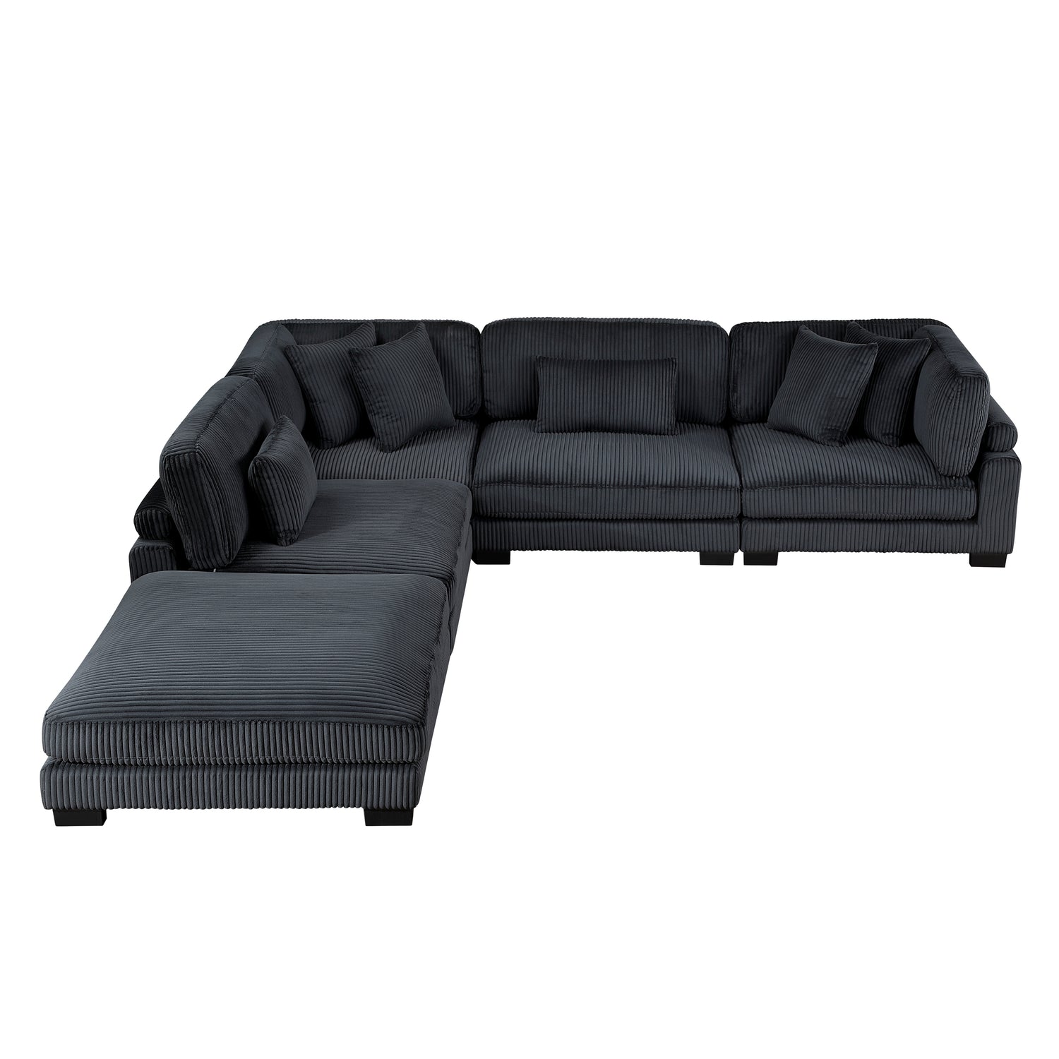 8555BK*5OT (5)5-PIECE MODULAR SECTIONAL WITH OTTOMAN - 8555BK*5OT