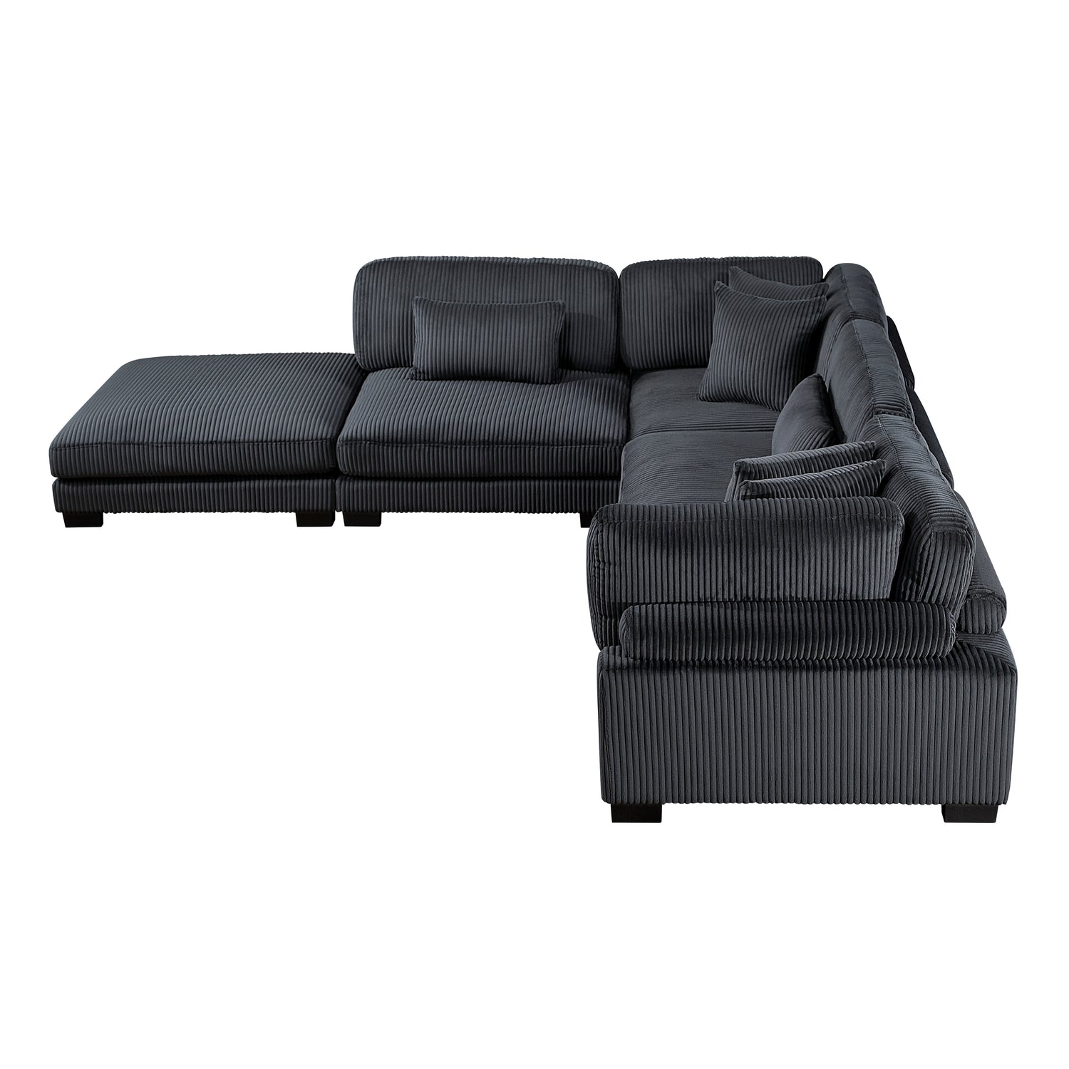 8555BK*5OT (5)5-PIECE MODULAR SECTIONAL WITH OTTOMAN - 8555BK*5OT