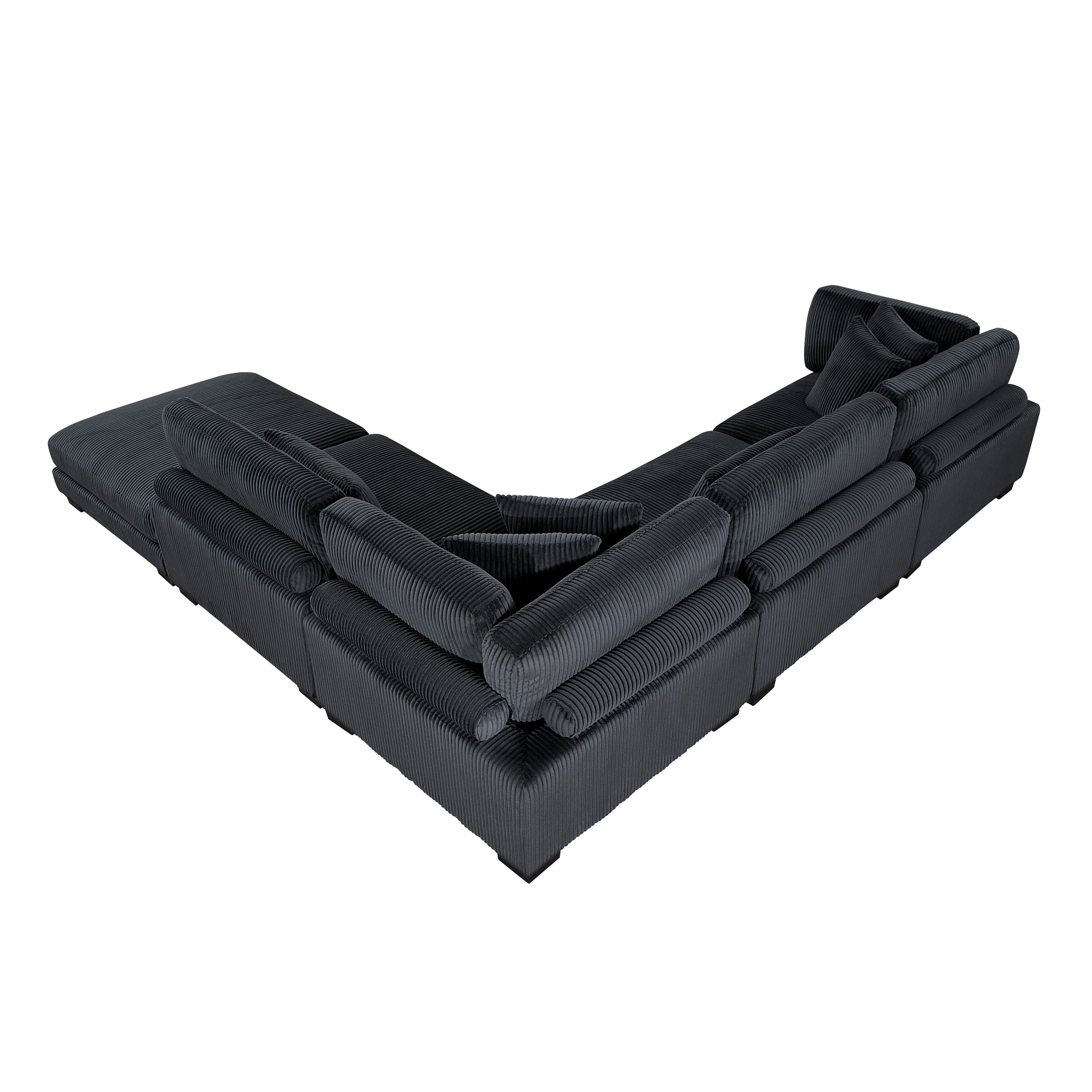 8555BK*5OT (5)5-PIECE MODULAR SECTIONAL WITH OTTOMAN - 8555BK*5OT