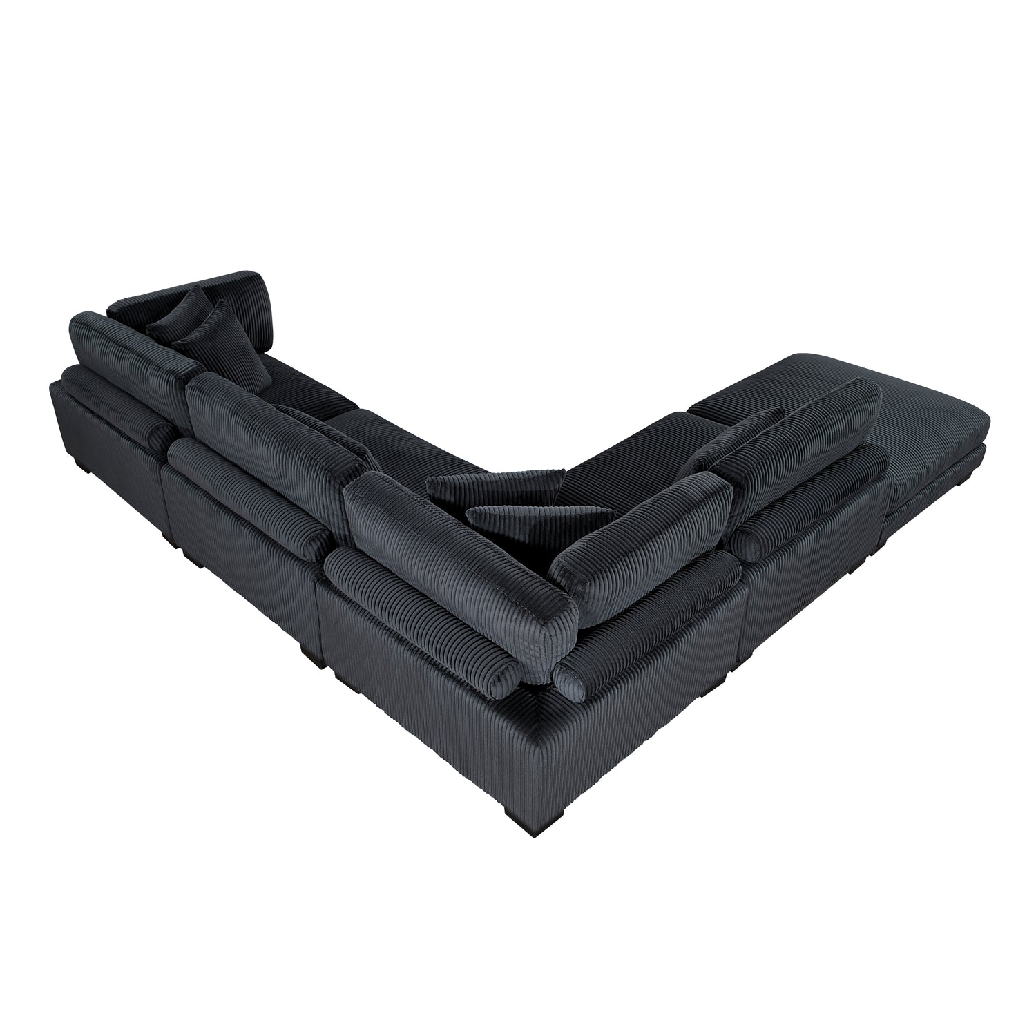 8555BK*5OT (5)5-PIECE MODULAR SECTIONAL WITH OTTOMAN - 8555BK*5OT