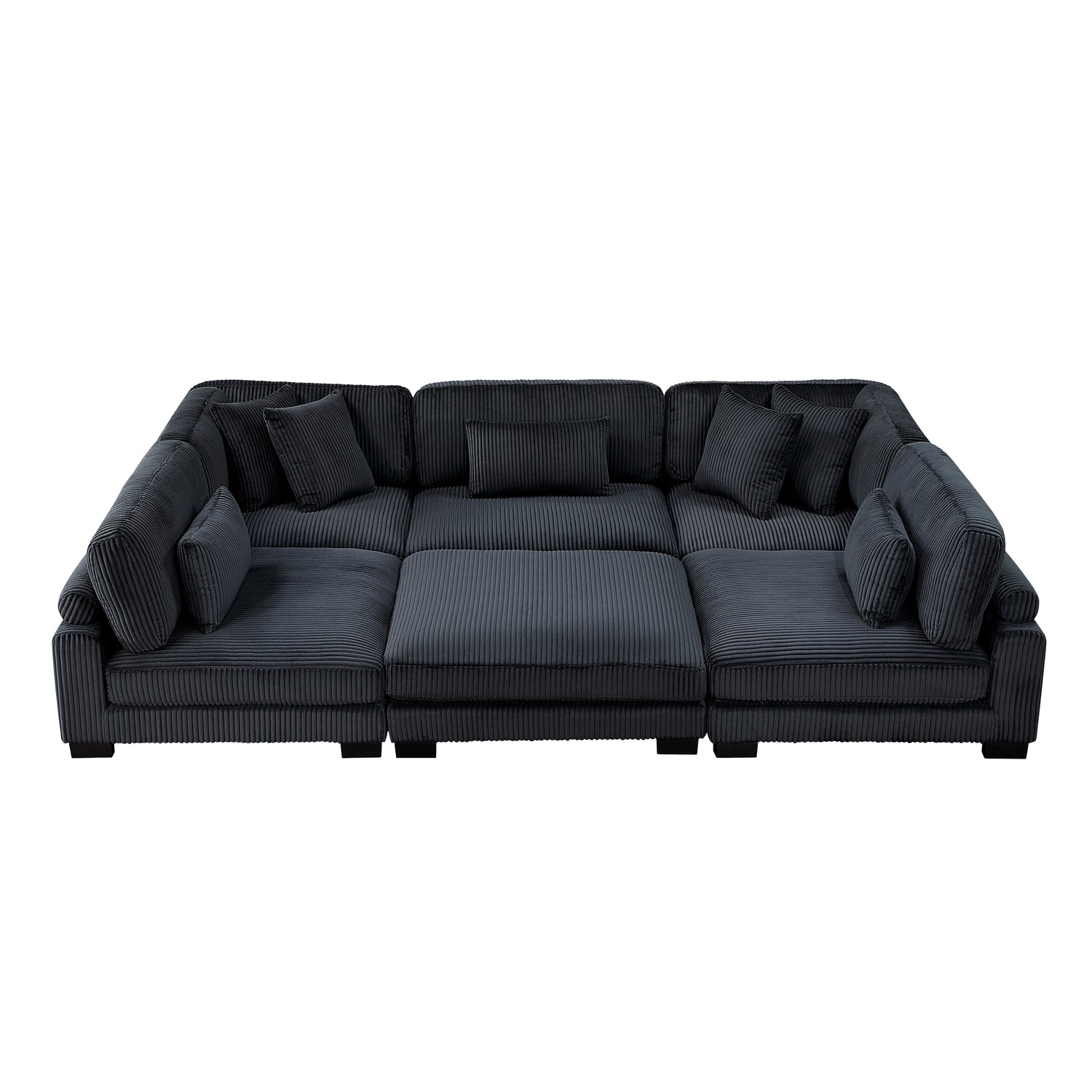 8555BK*6OT (6)6-PIECE MODULAR SECTIONAL WITH OTTOMAN - 8555BK*6OT