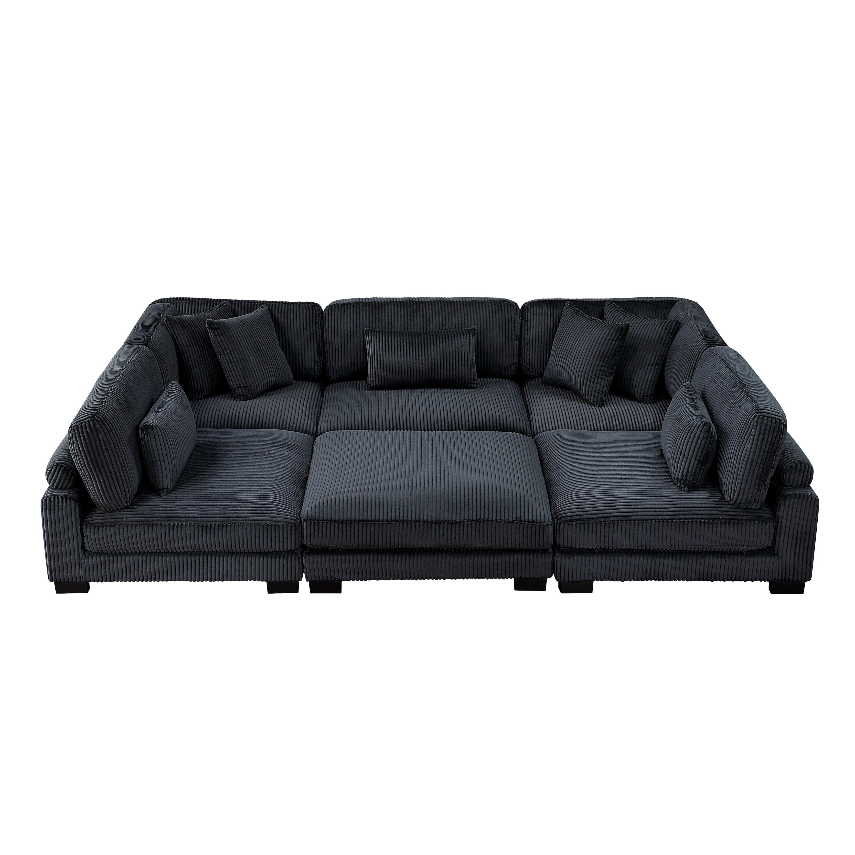 8555BK*6OT (6)6-PIECE MODULAR SECTIONAL WITH OTTOMAN - 8555BK*6OT