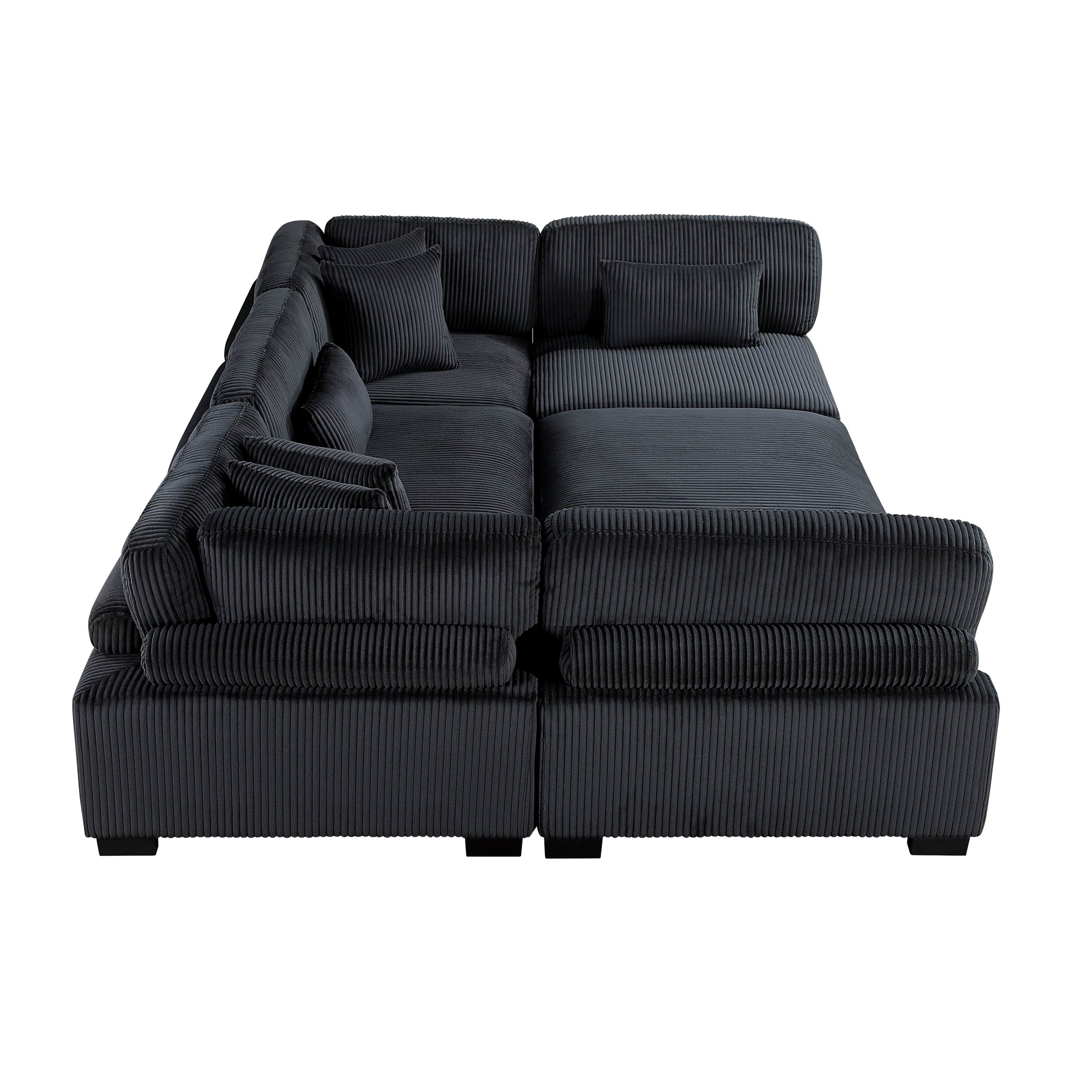 8555BK*6OT (6)6-PIECE MODULAR SECTIONAL WITH OTTOMAN - 8555BK*6OT