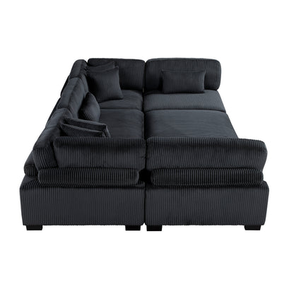 8555BK*6OT (6)6-PIECE MODULAR SECTIONAL WITH OTTOMAN - 8555BK*6OT