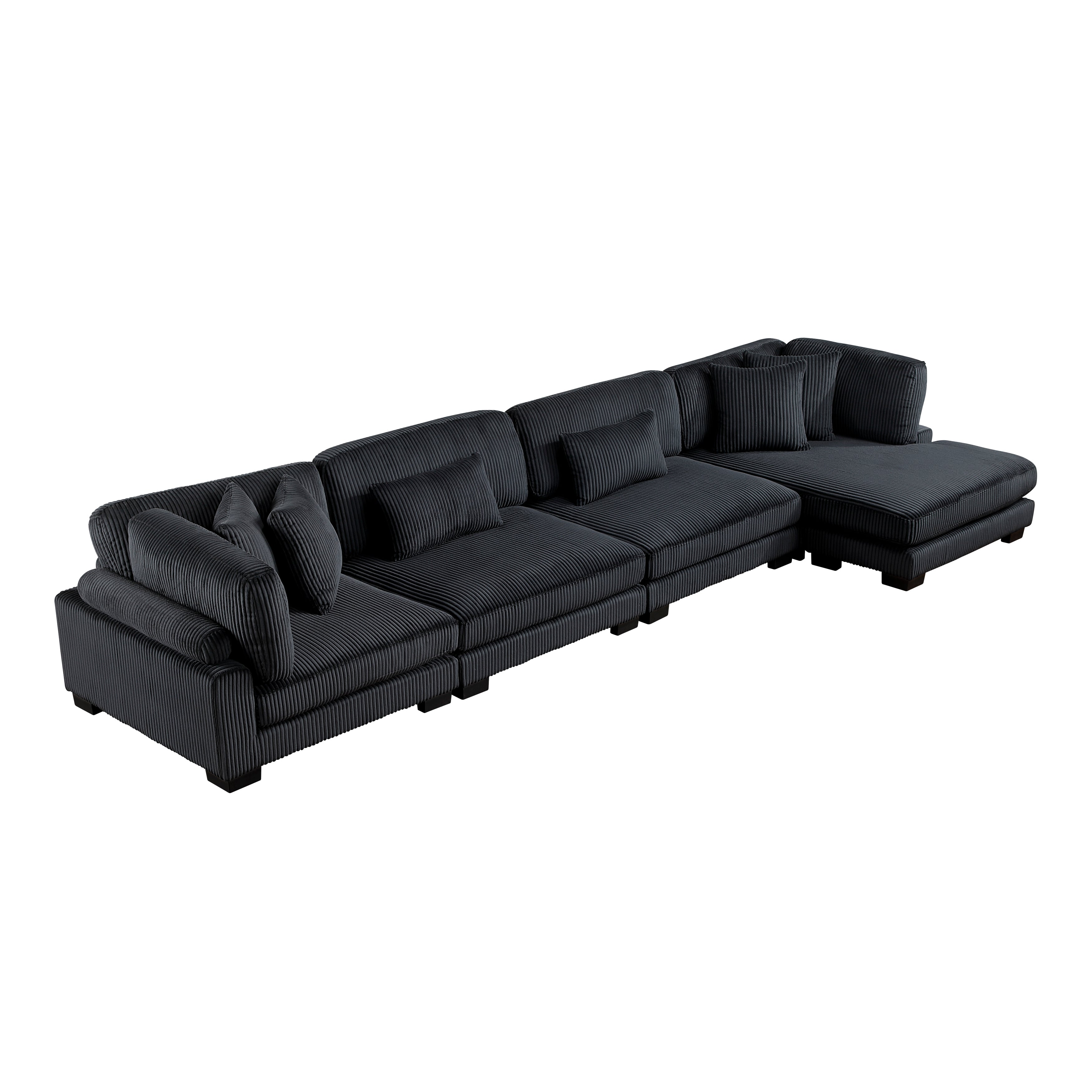 8555BK*CR2ACVC (4)4-Piece Modular Sectional with Reversible Chaise - 8555BK*CR2ACVC