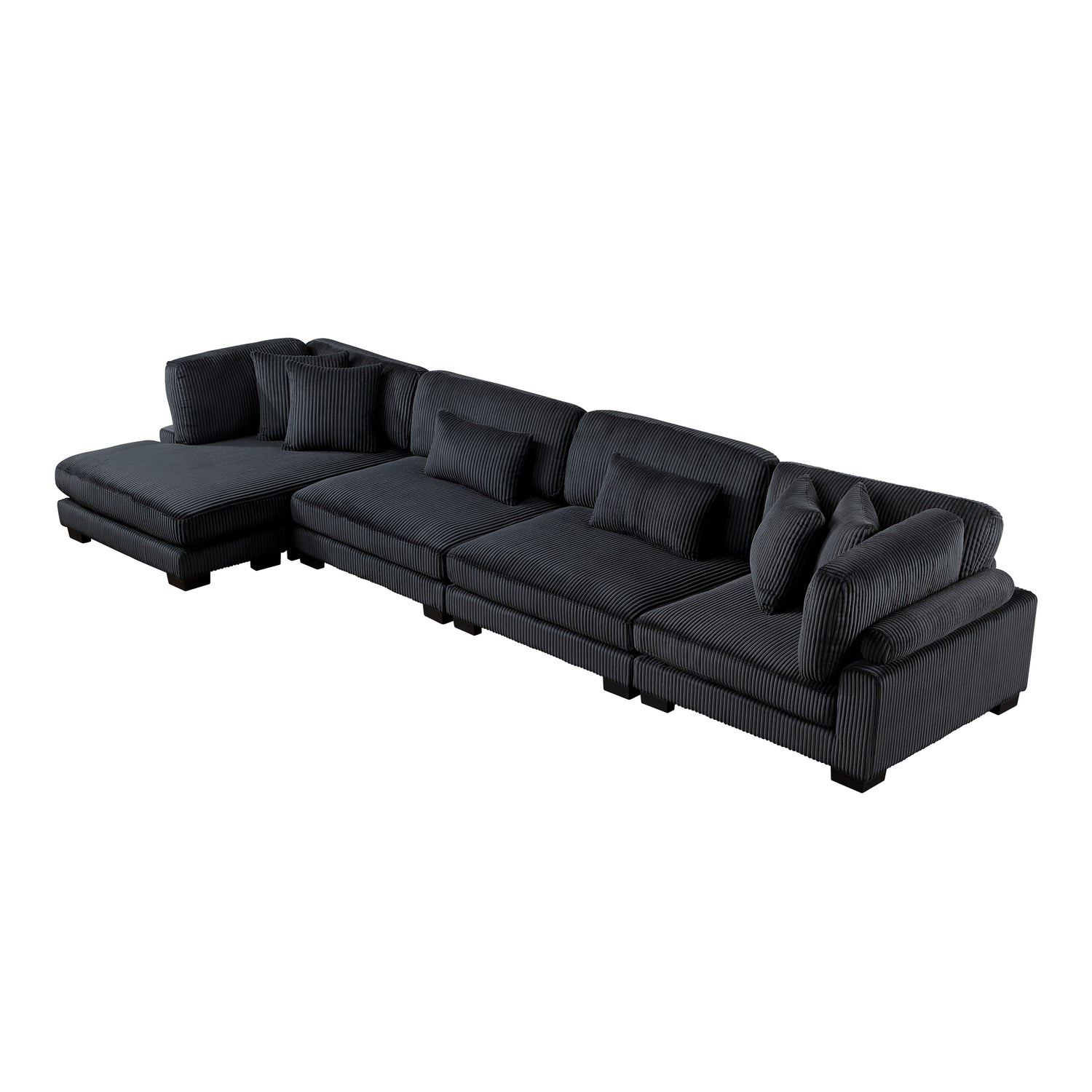 8555BK*CR2ACVC (4)4-Piece Modular Sectional with Reversible Chaise - 8555BK*CR2ACVC