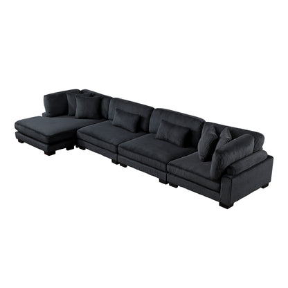 8555BK*CR2ACVC (4)4-Piece Modular Sectional with Reversible Chaise - 8555BK*CR2ACVC
