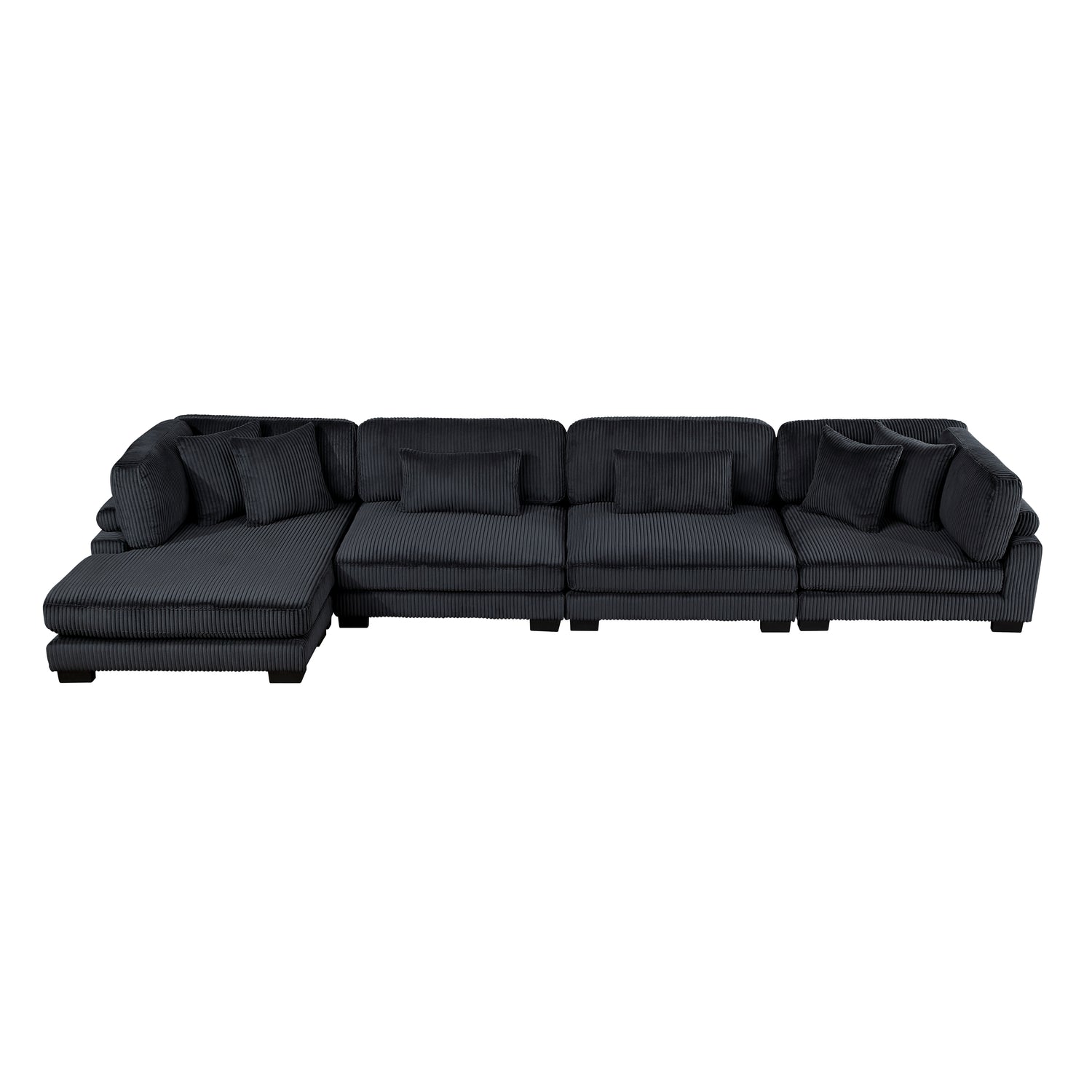 8555BK*CR2ACVC (4)4-Piece Modular Sectional with Reversible Chaise - 8555BK*CR2ACVC