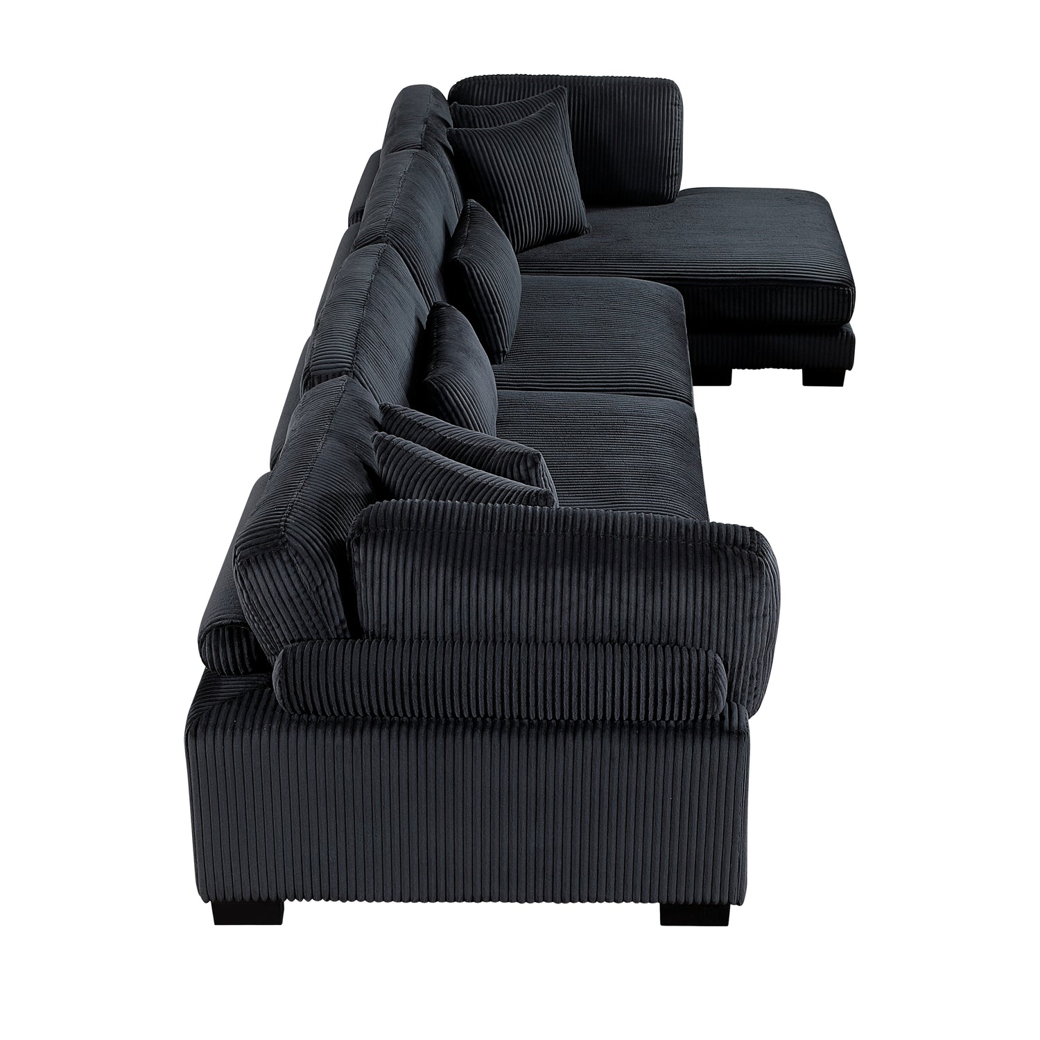 8555BK*CR2ACVC (4)4-Piece Modular Sectional with Reversible Chaise - 8555BK*CR2ACVC