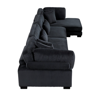 8555BK*CR2ACVC (4)4-Piece Modular Sectional with Reversible Chaise - 8555BK*CR2ACVC