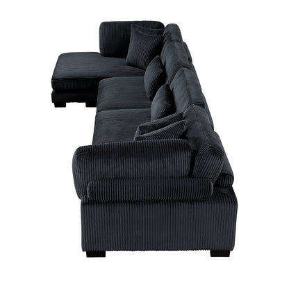 8555BK*CR2ACVC (4)4-Piece Modular Sectional with Reversible Chaise - 8555BK*CR2ACVC
