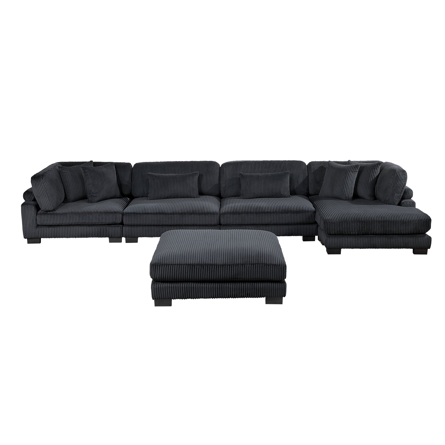 8555BK*CR2ACVCOT (5)5-Piece Modular Sectional with Reversible Chaise and Ottoman - 8555BK*CR2ACVCOT