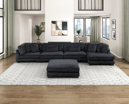 8555BK*CR2ACVCOT (5)5-Piece Modular Sectional with Reversible Chaise and Ottoman - 8555BK*CR2ACVCOT