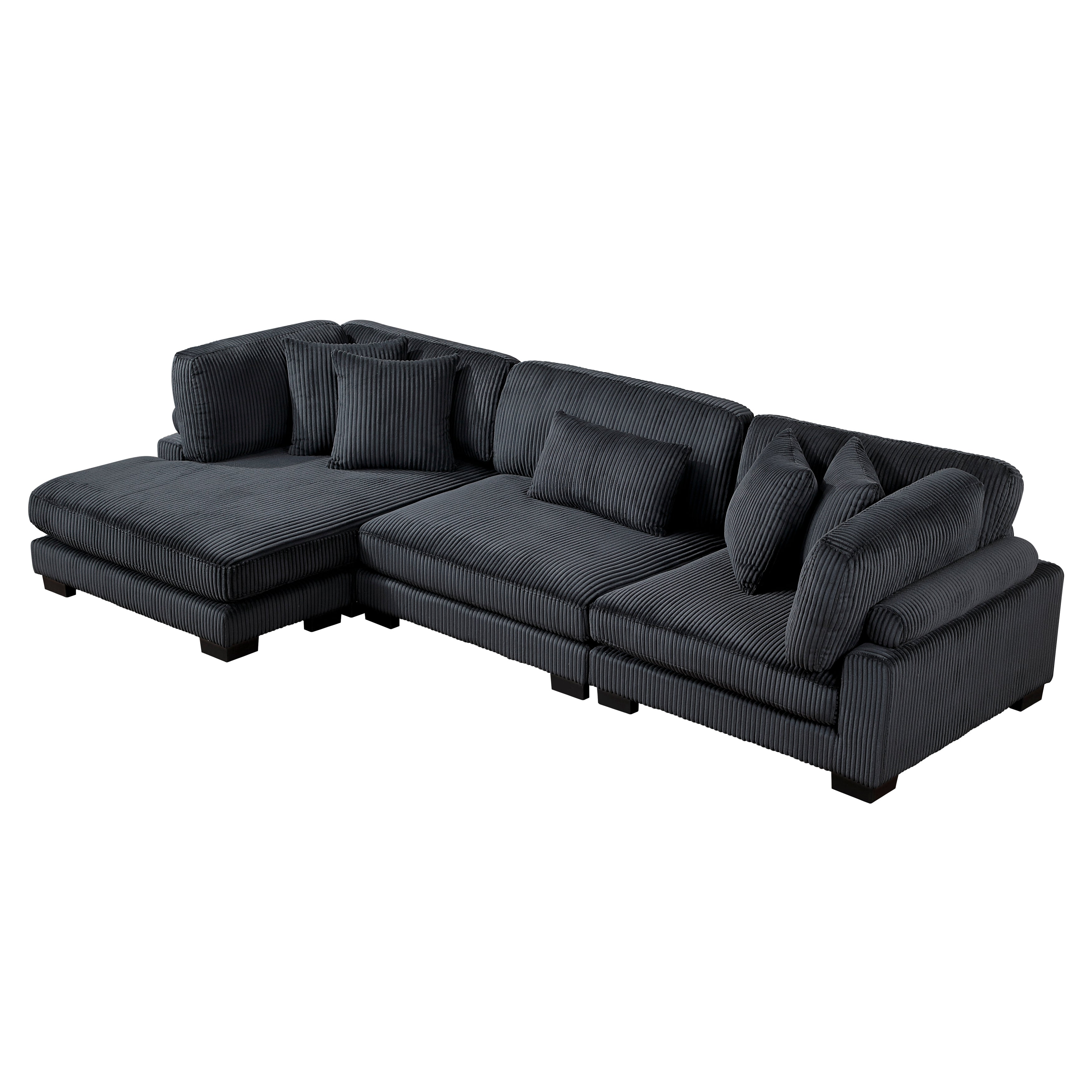 8555BK*CRACVC (3)3-Piece Modular Sectional with Reversible Chaise - 8555BK*CRACVC