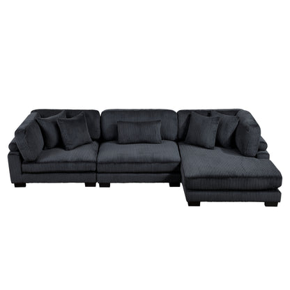 8555BK*CRACVC (3)3-Piece Modular Sectional with Reversible Chaise - 8555BK*CRACVC