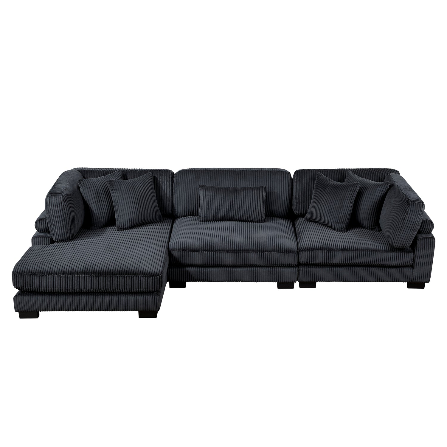 8555BK*CRACVC (3)3-Piece Modular Sectional with Reversible Chaise - 8555BK*CRACVC