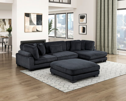 8555BK*CRACVCOT (4)4-Piece Modular Sectional with Reversible Chaise and Ottoman - 8555BK*CRACVCOT