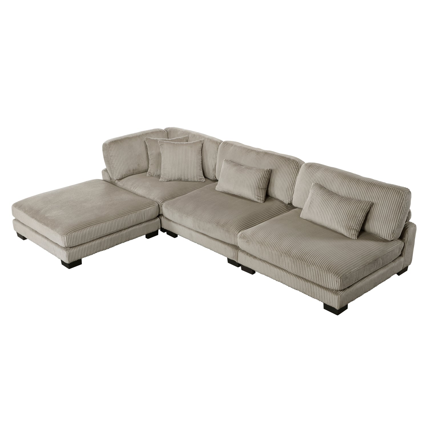 8555GB*2AC1CROT (4)4-Piece Modular Sectional with Ottoman - 8555GB*2AC1CROT