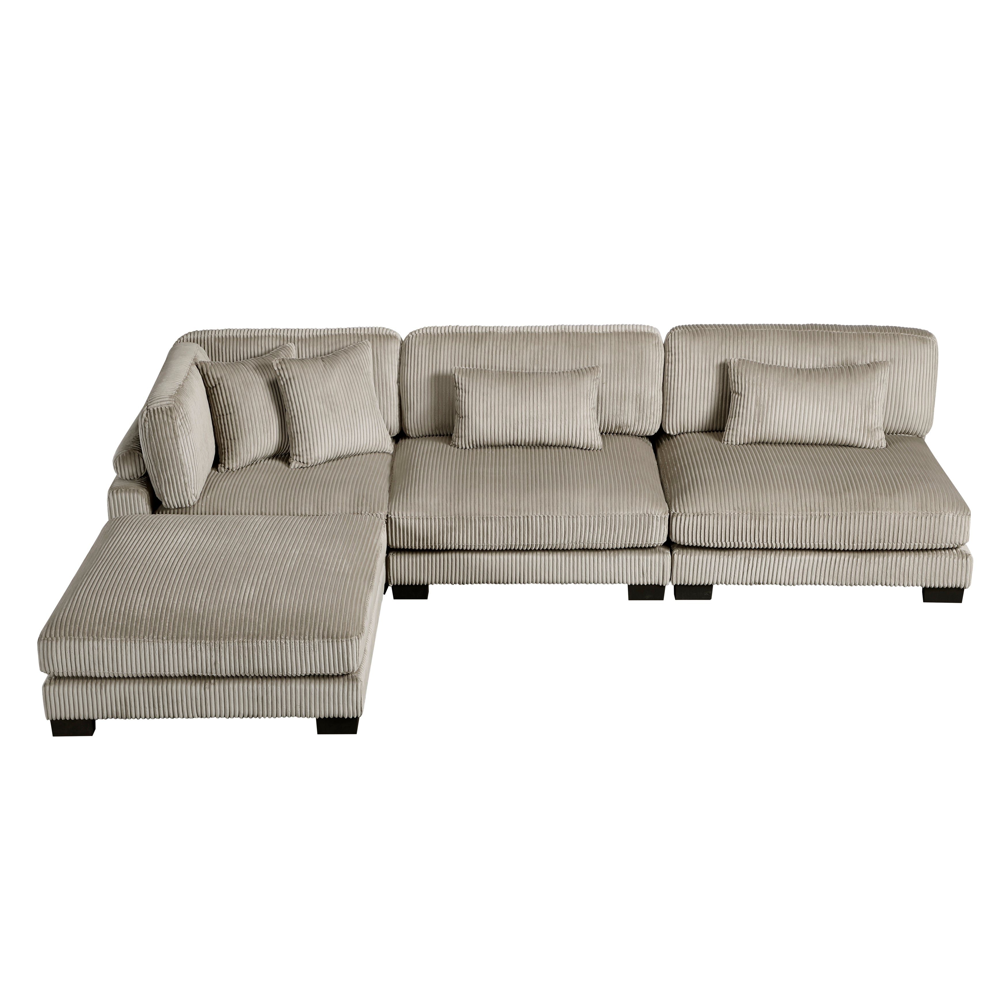 8555GB*2AC1CROT (4)4-Piece Modular Sectional with Ottoman - 8555GB*2AC1CROT