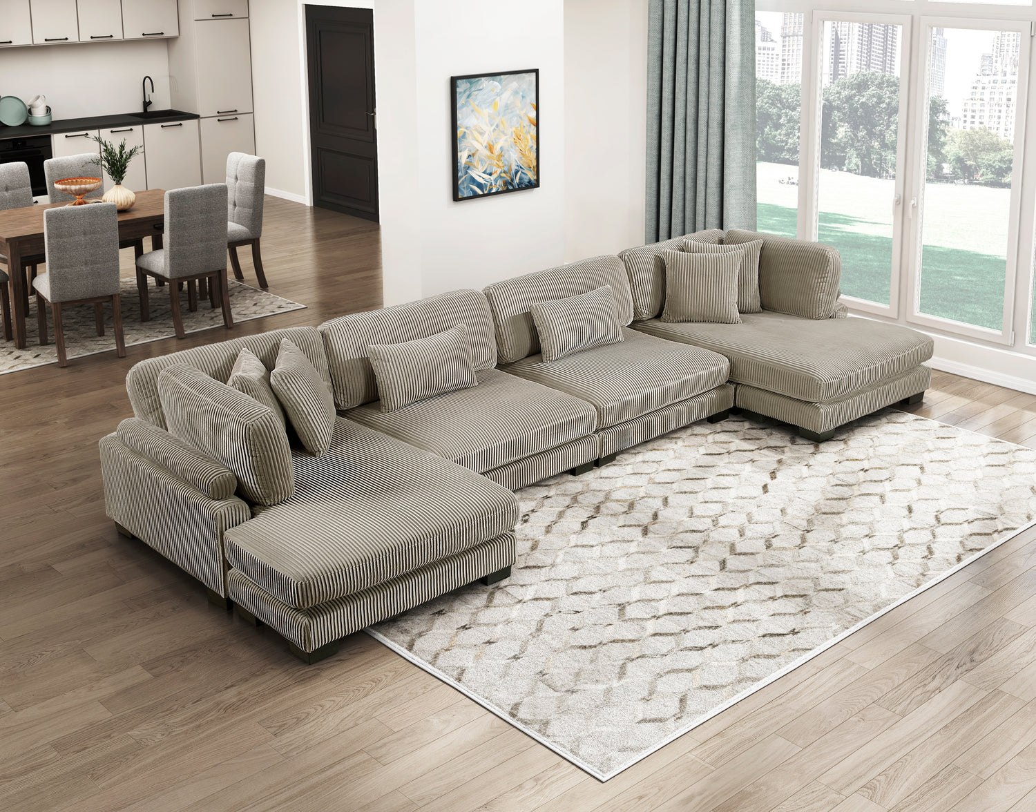 8555GB*2AC2VC (4)4-Piece Modular Sectional with Reversible Chaise - 8555GB*2AC2VC
