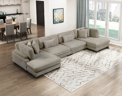 8555GB*2AC2VC (4)4-Piece Modular Sectional with Reversible Chaise - 8555GB*2AC2VC