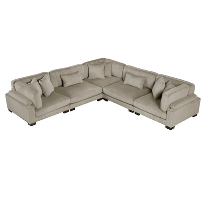 8555GB*2AC3CR (5)5-Piece Modular Sectional - 8555GB*2AC3CR