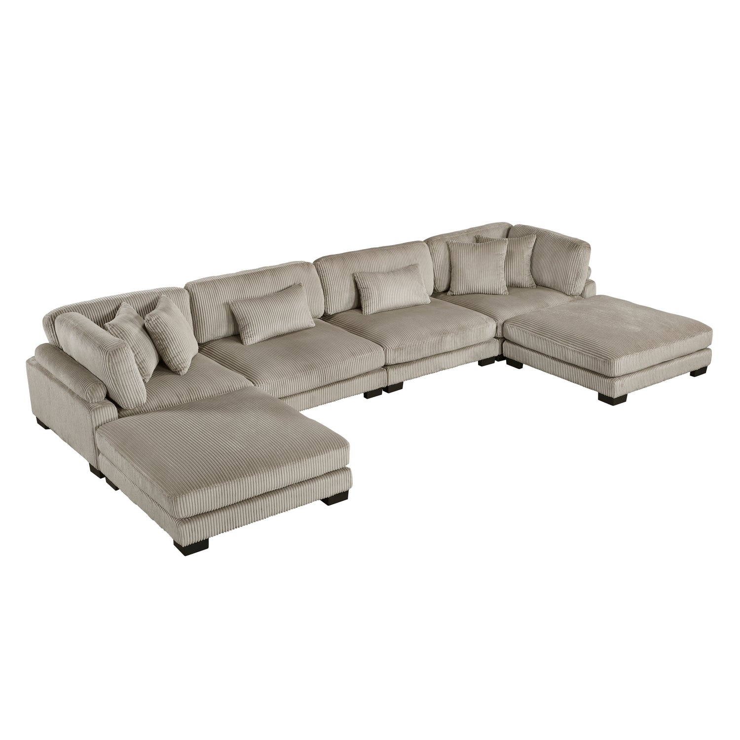 8555GB*2CR2AC2OT (6)6-Piece Modular Sectional with Ottomans - 8555GB*2CR2AC2OT