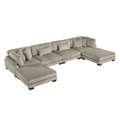 8555GB*2CR2AC2OT (6)6-Piece Modular Sectional with Ottomans - 8555GB*2CR2AC2OT