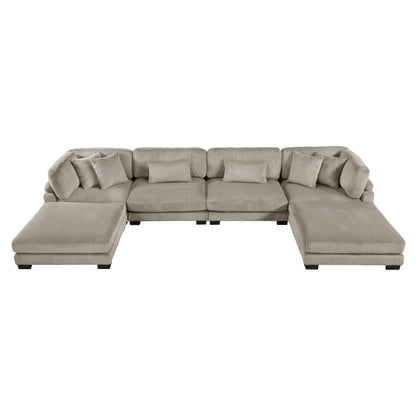 8555GB*2CR2AC2OT (6)6-Piece Modular Sectional with Ottomans - 8555GB*2CR2AC2OT