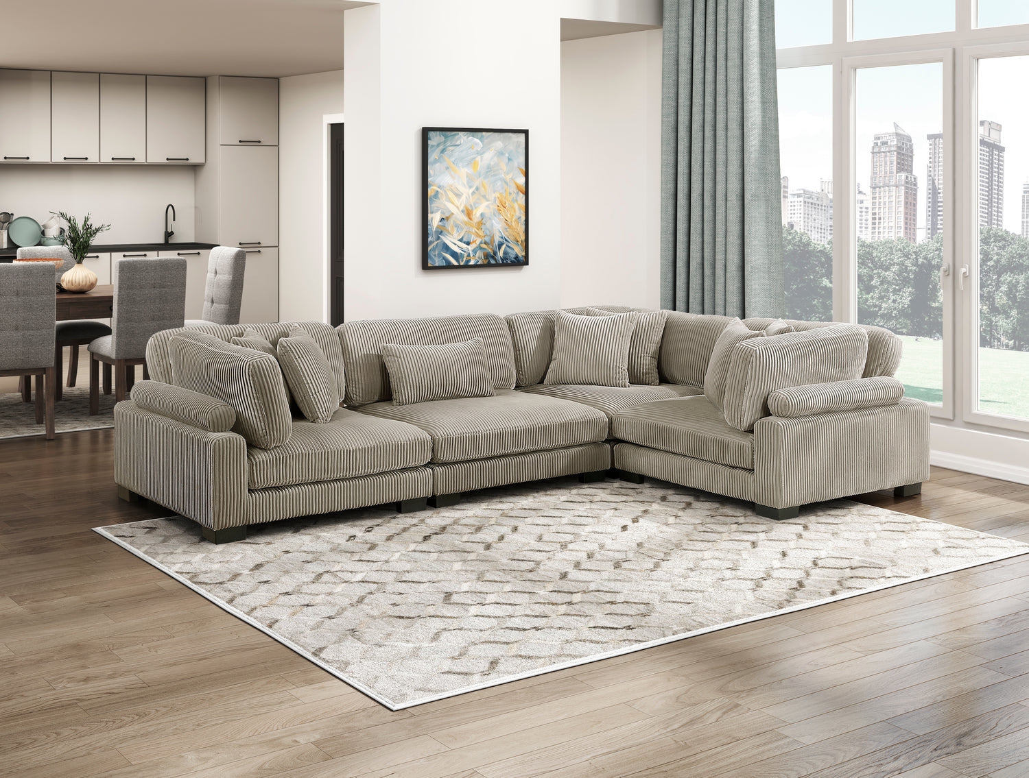 8555GB*3CRAC (4)4-Piece Modular Sectional - 8555GB*3CRAC