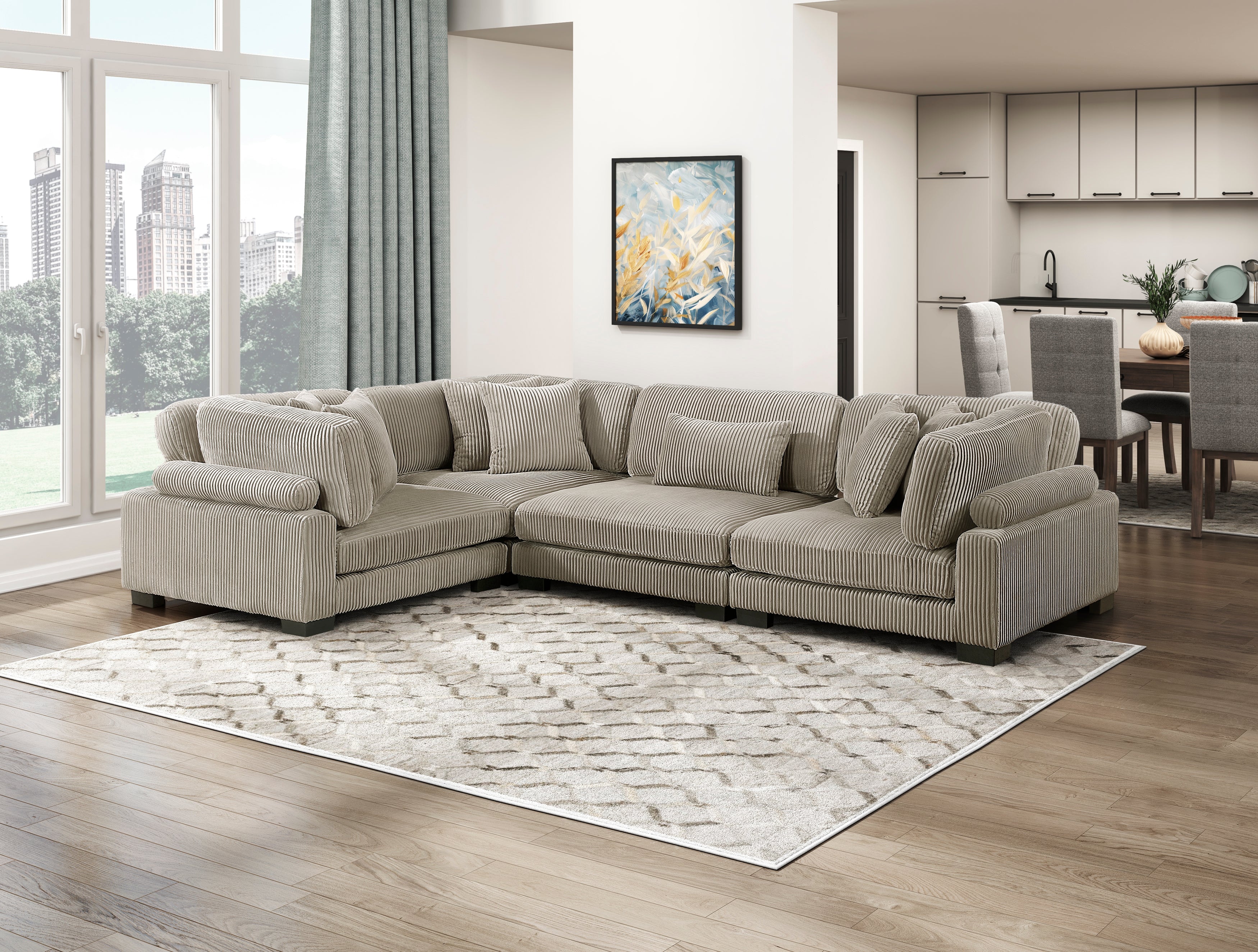 8555GB*3CRAC (4)4-Piece Modular Sectional - 8555GB*3CRAC