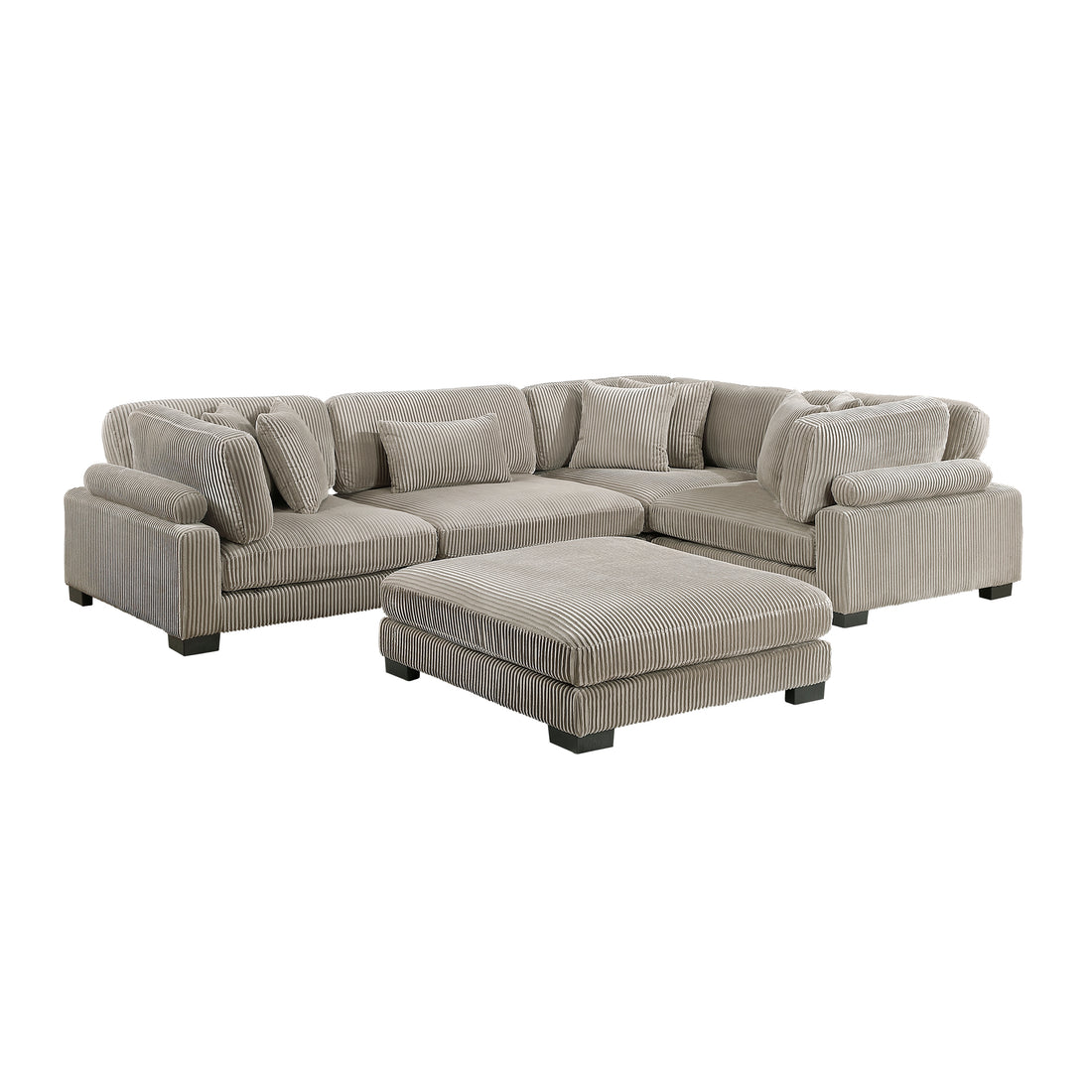 8555GB*3CRACOT (5)5-Piece Modular Sectional with Ottoman - 8555GB*3CRACOT