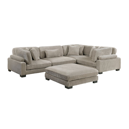 8555GB*3CRACOT (5)5-Piece Modular Sectional with Ottoman - 8555GB*3CRACOT