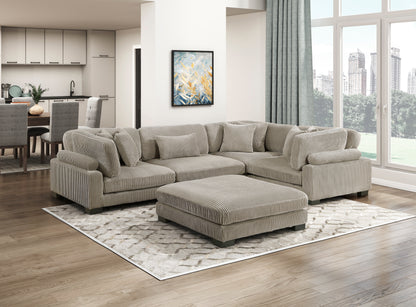 8555GB*3CRACOT (5)5-Piece Modular Sectional with Ottoman - 8555GB*3CRACOT