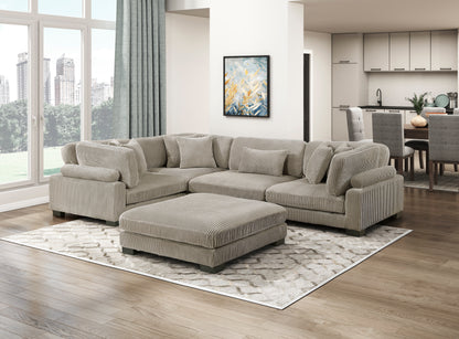 8555GB*3CRACOT (5)5-Piece Modular Sectional with Ottoman - 8555GB*3CRACOT
