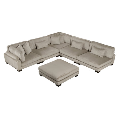 8555GB*6OT (6)6-Piece Modular Sectional with Ottoman - 8555GB*6OT