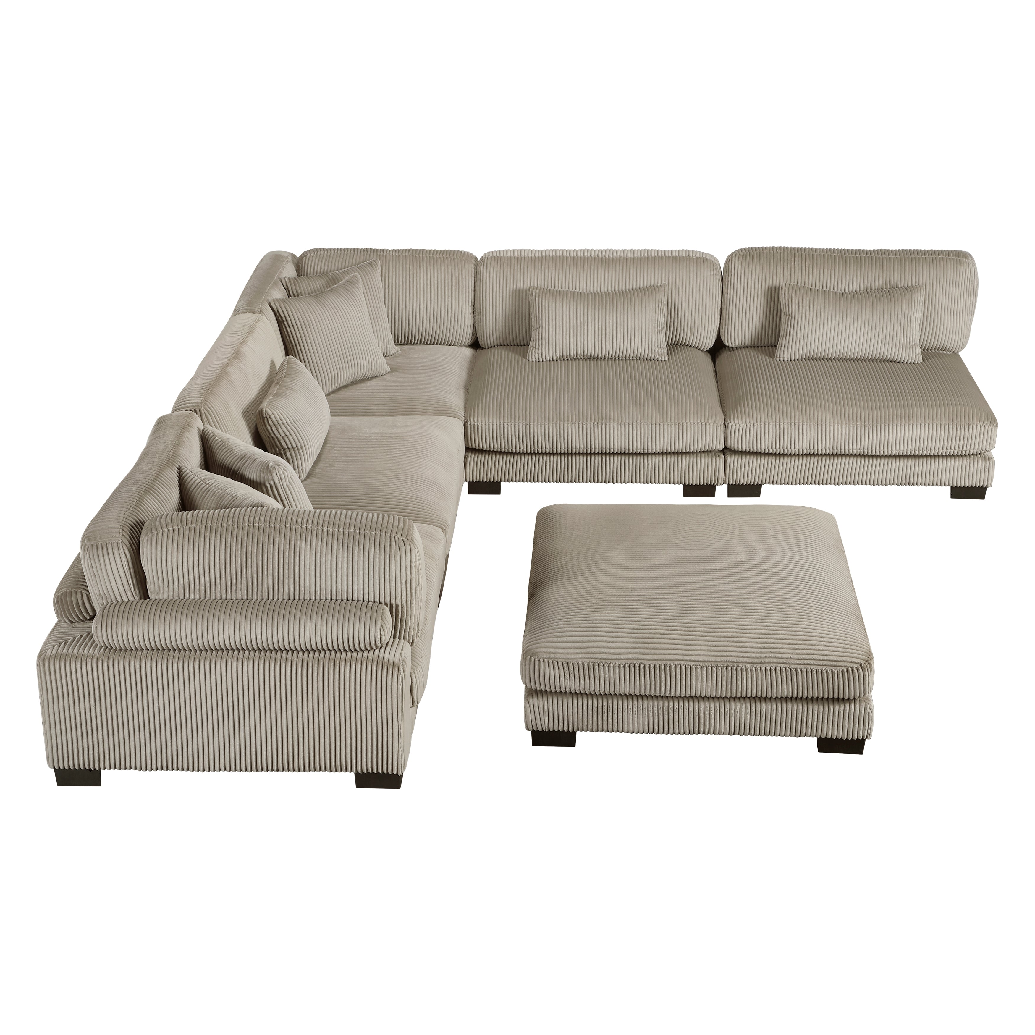 8555GB*6OT (6)6-Piece Modular Sectional with Ottoman - 8555GB*6OT
