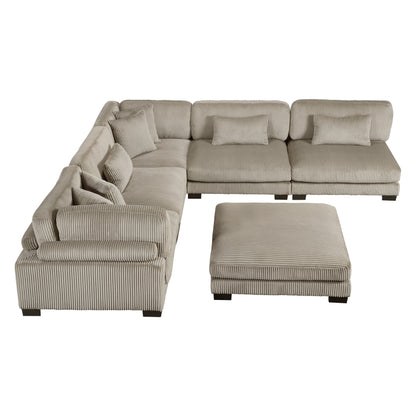 8555GB*6OT (6)6-Piece Modular Sectional with Ottoman - 8555GB*6OT