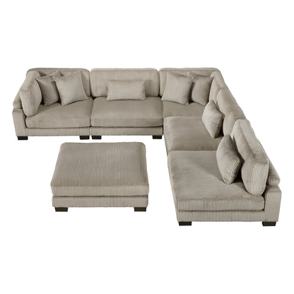 8555GB*6OT (6)6-Piece Modular Sectional with Ottoman - 8555GB*6OT