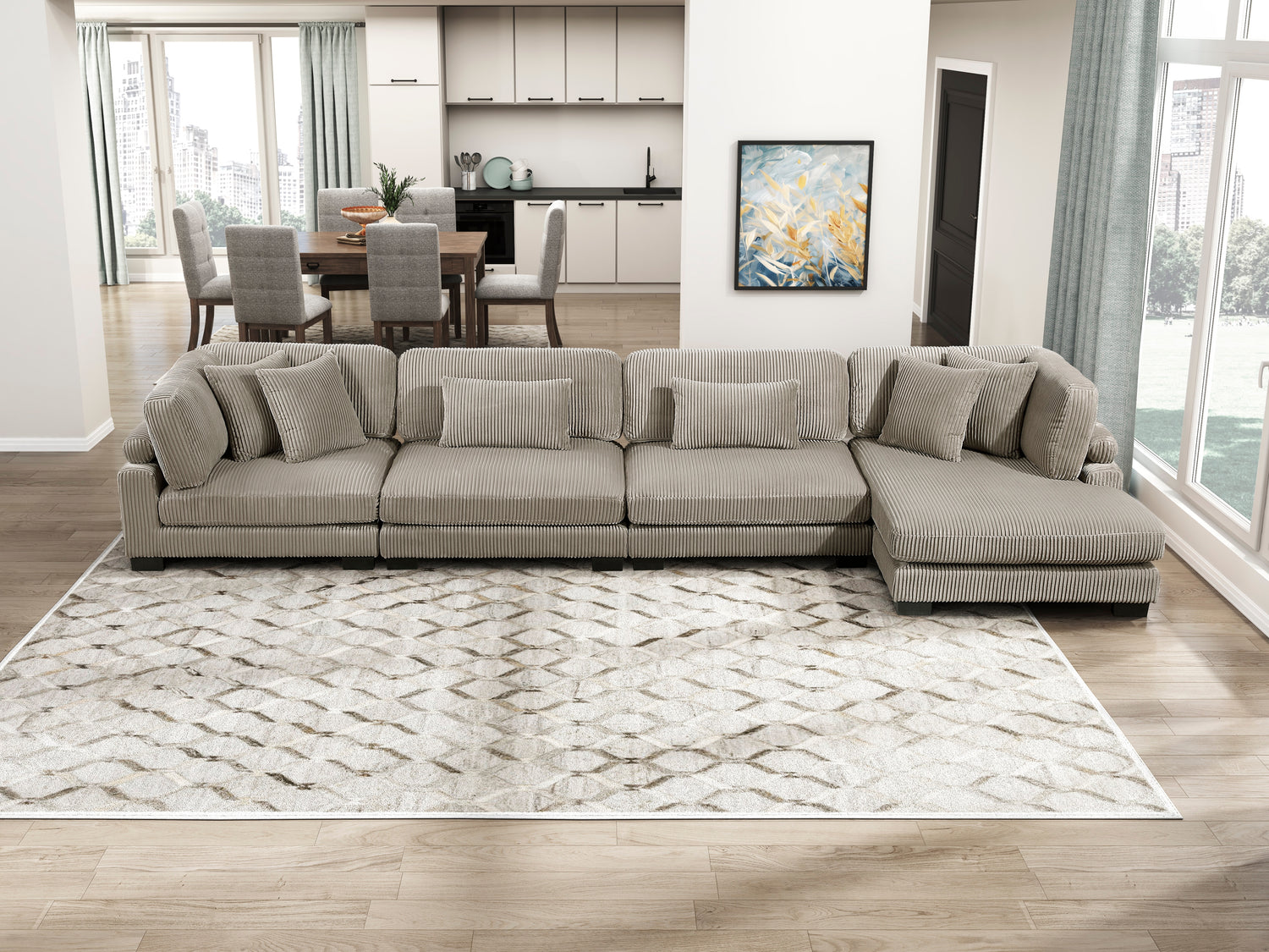 8555GB*CR2ACVC (4)4-Piece Modular Sectional with Reversible Chaise - 8555GB*CR2ACVC