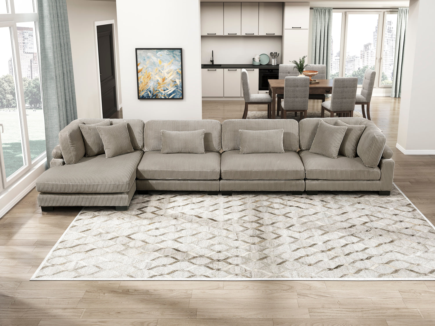 8555GB*CR2ACVC (4)4-Piece Modular Sectional with Reversible Chaise - 8555GB*CR2ACVC